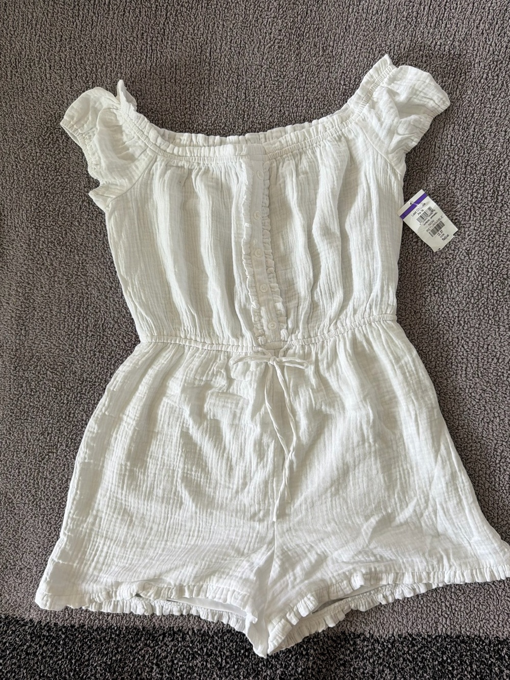 White Off-Shoulder Romper